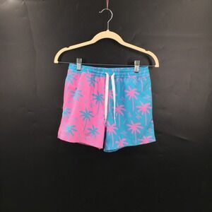 Chubbies The Prince of Prints palm trees swim trunks shorts pink blue M 10 12